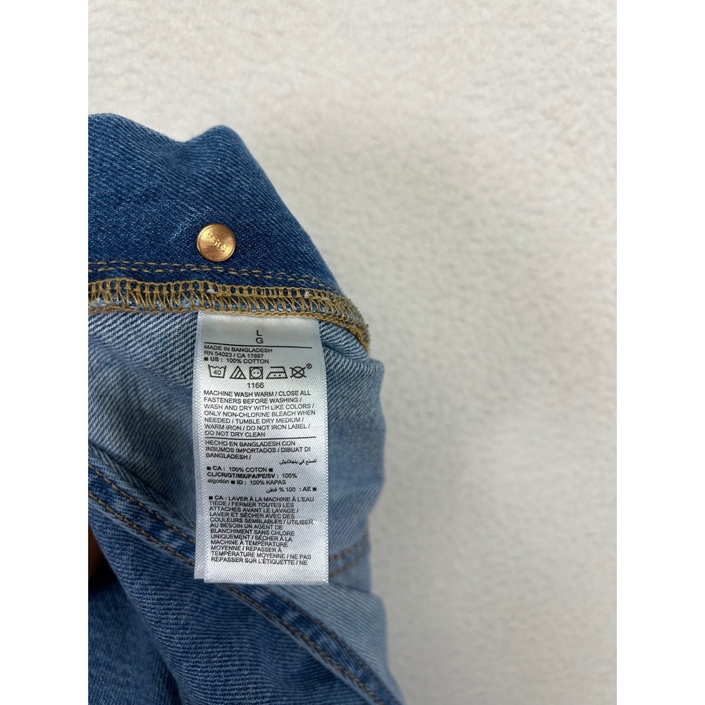 Cottagecore Old Navy Women L Blue Denim Short Overalls Cuffed Bib Shortalls - Picture 3 of 13